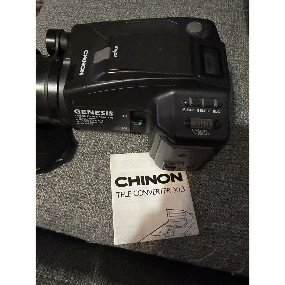 Chinon Genesis III Macro Zoom Lens 38-110mm Automatic Film Camera -Powers On